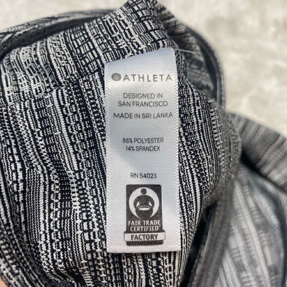 Athleta Chatarunga Leggings Heather Black Stripe Size Small Activewear - Picture 4 of 9